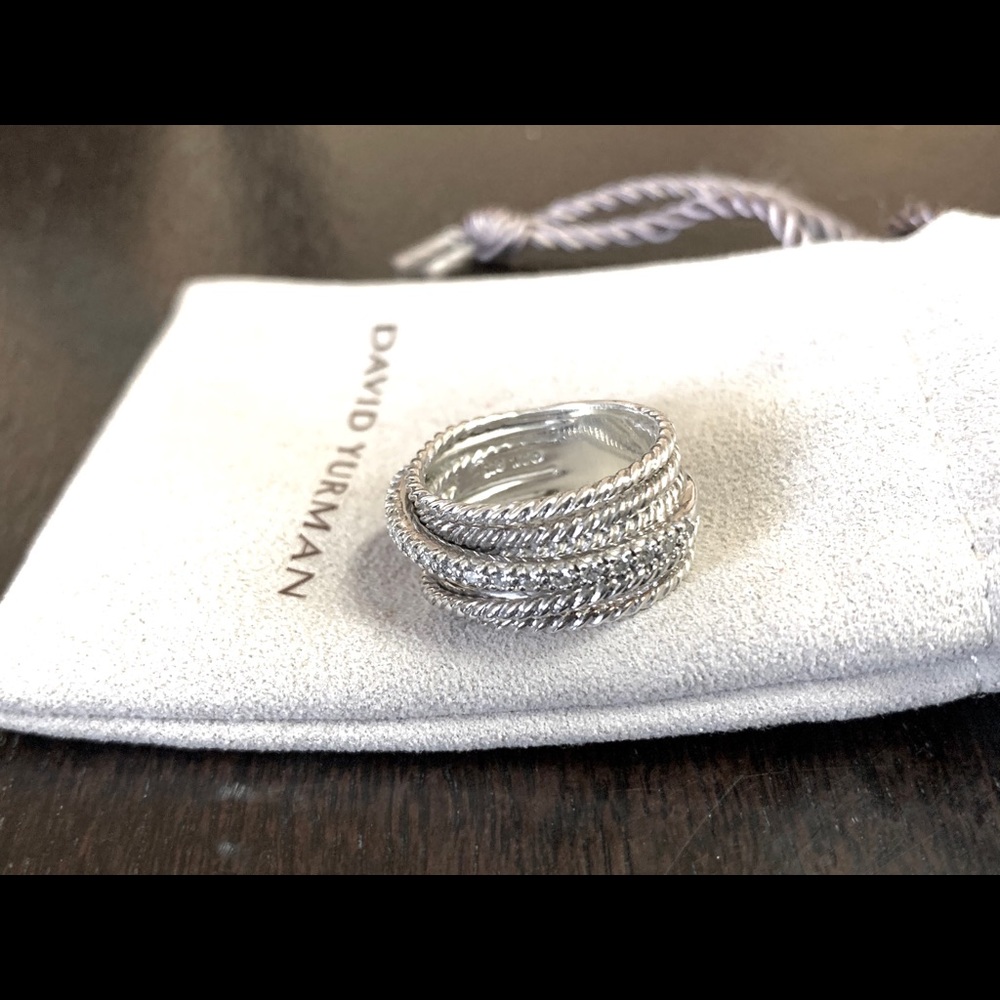 David Yurman Crossover Ring with Diamonds